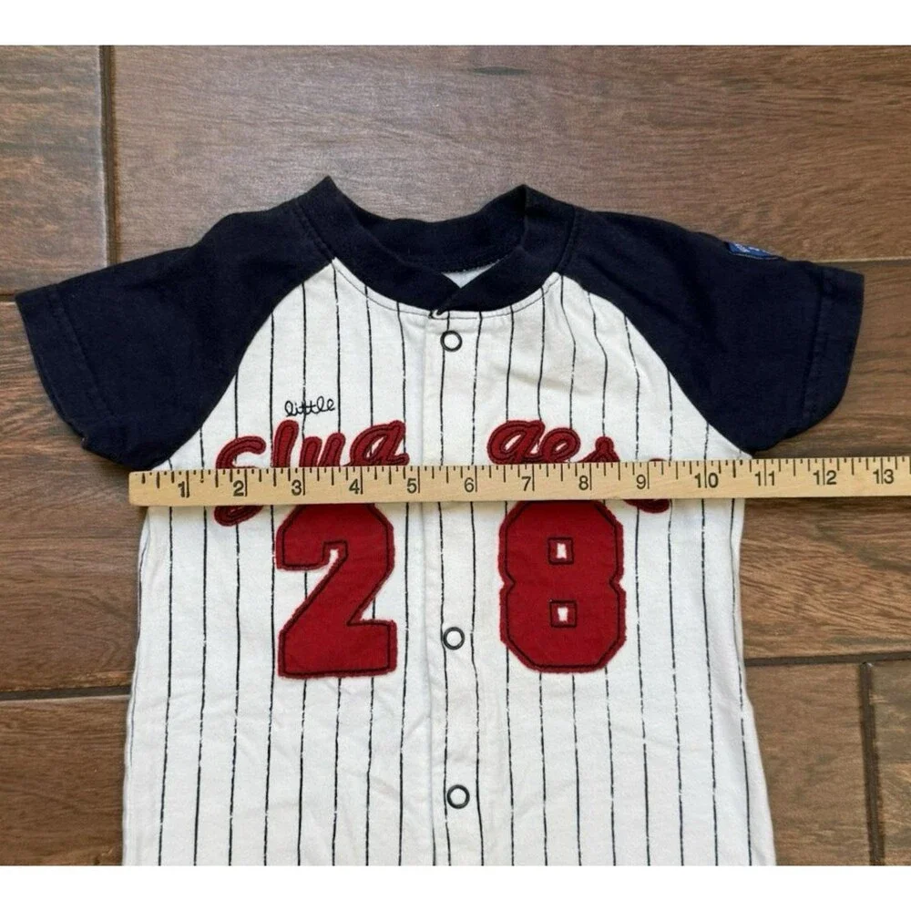 Carter's Boys18M Romper Little Sluggers Pinstripe One Piece Baseball 100% Cotton